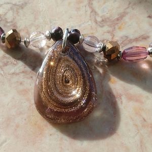 VJ VINTAGE 1980s DRUZZY look Lobster Claw Clasp Necklace